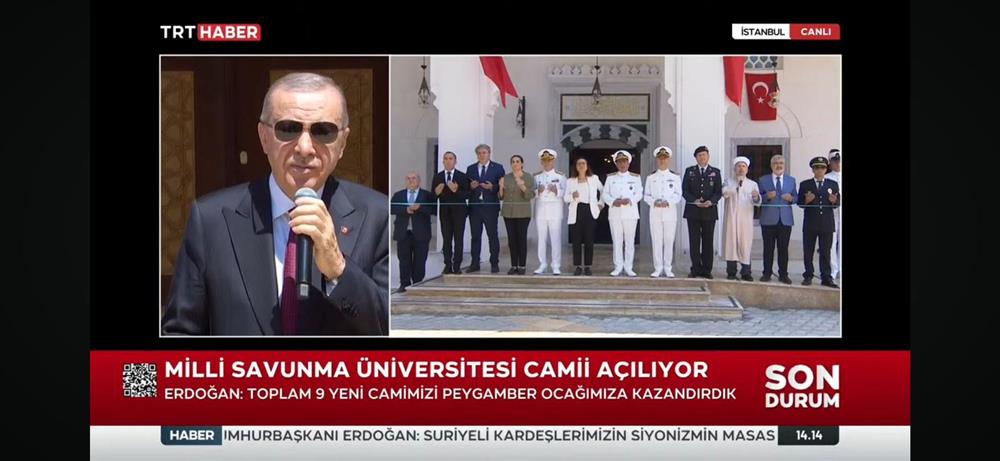 President Erdoğan Participated in the Opening of the Naval Petty Officer College Mosque in Yalova via Live Broadcast