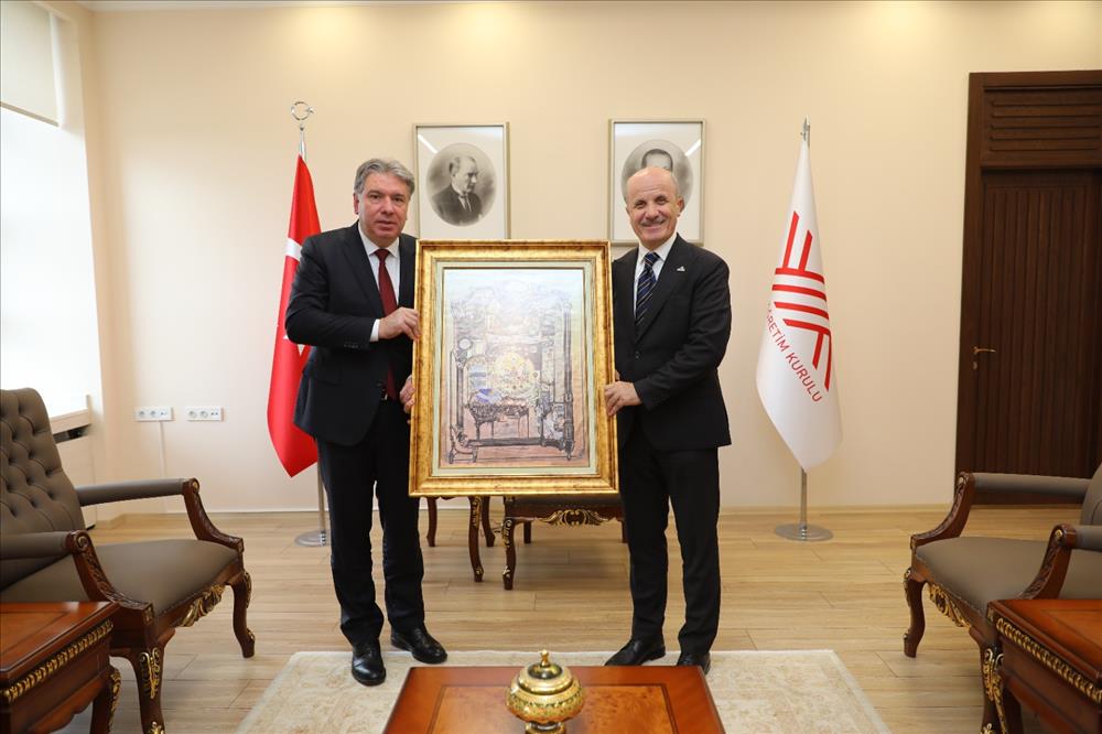 Our Rector, Prof. Mehmet Bahçekapılı, visited our YÖK President, Prof. Erol Özvar.
